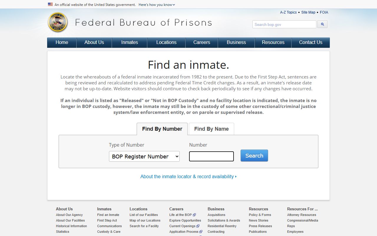 Federal BOP inmate locator for Marion County custody searches